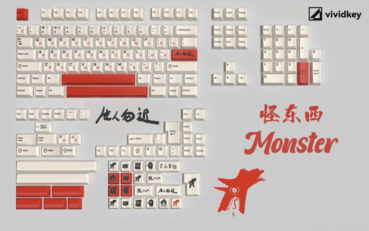 【In stock】Monster keycaps